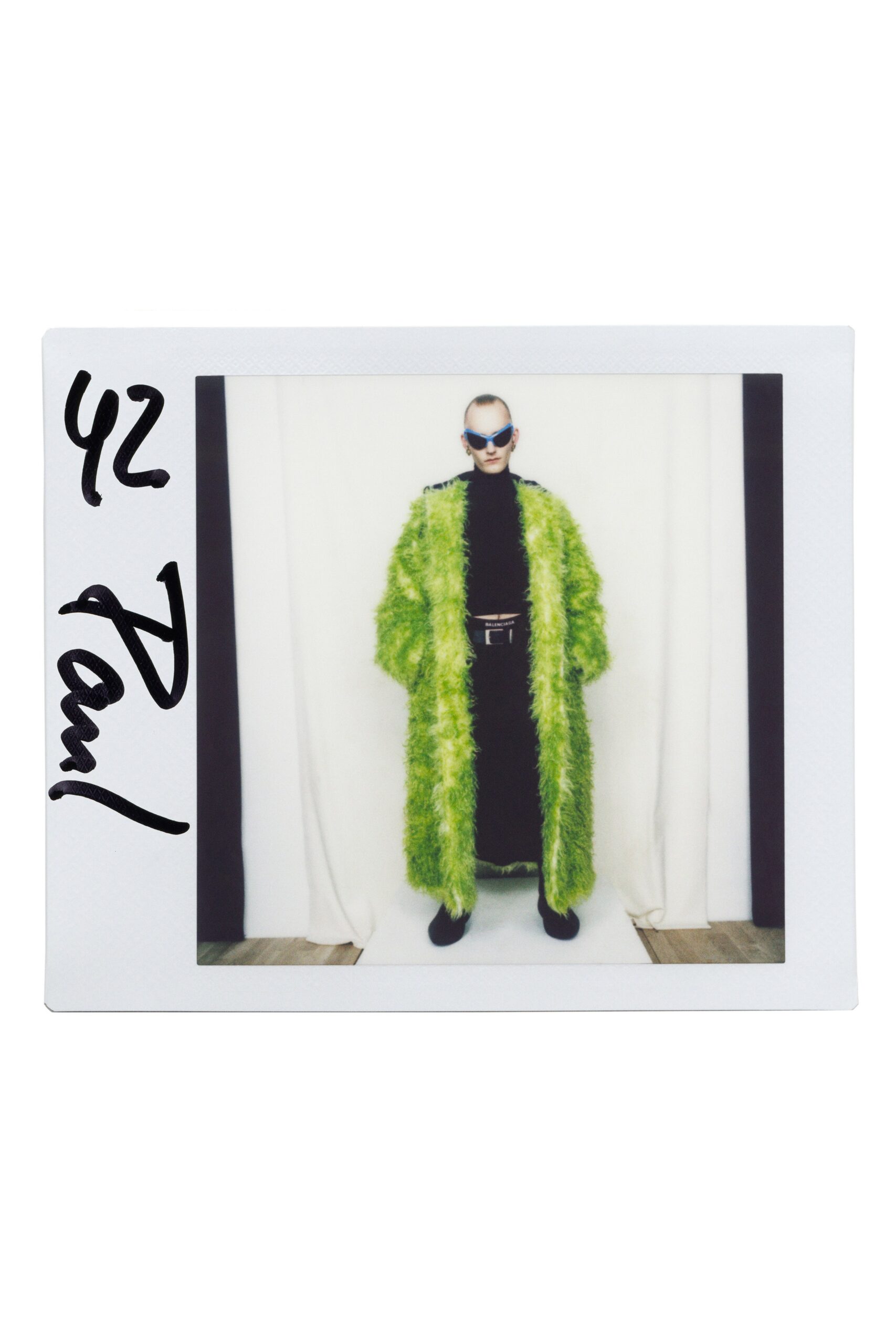 oversized green fur coat