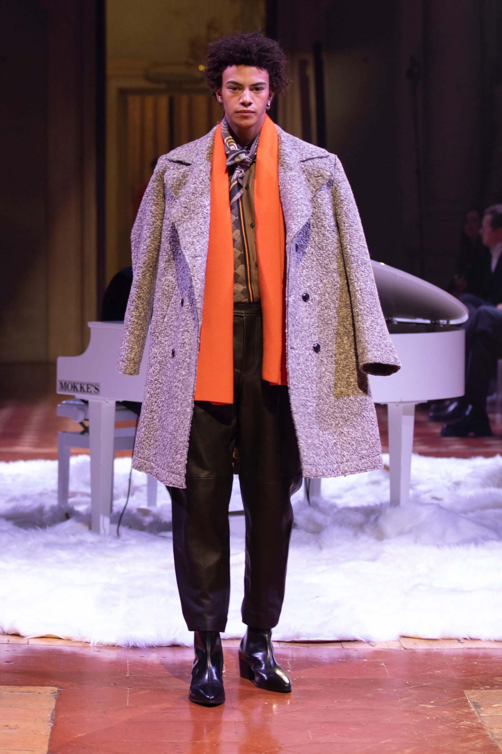 gray oversized wool coat