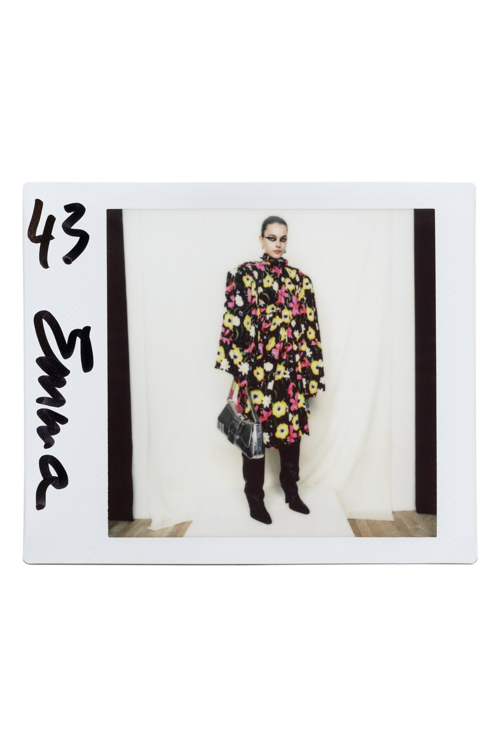 floral relaxed black coat