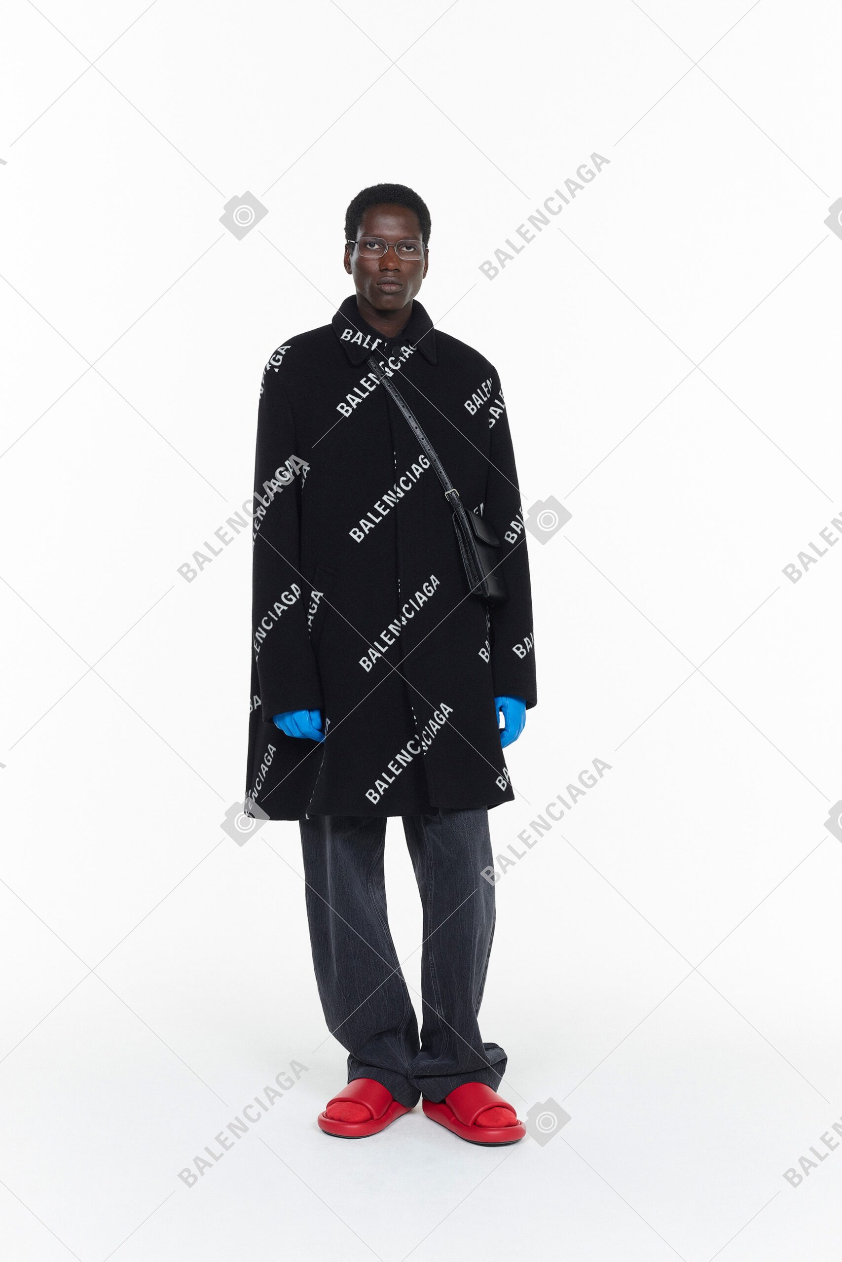 oversized black wool coat