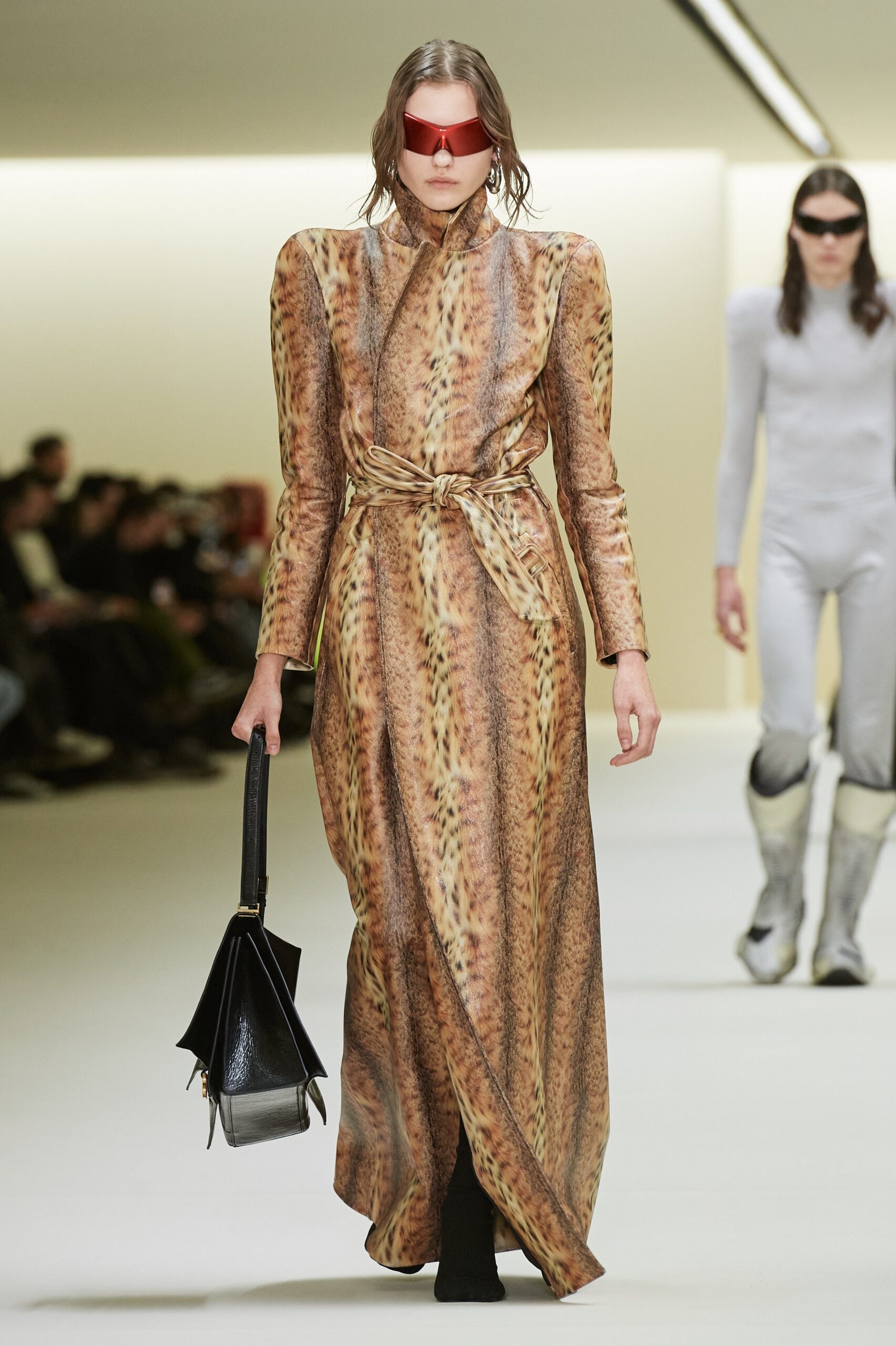 brown beige silk gown