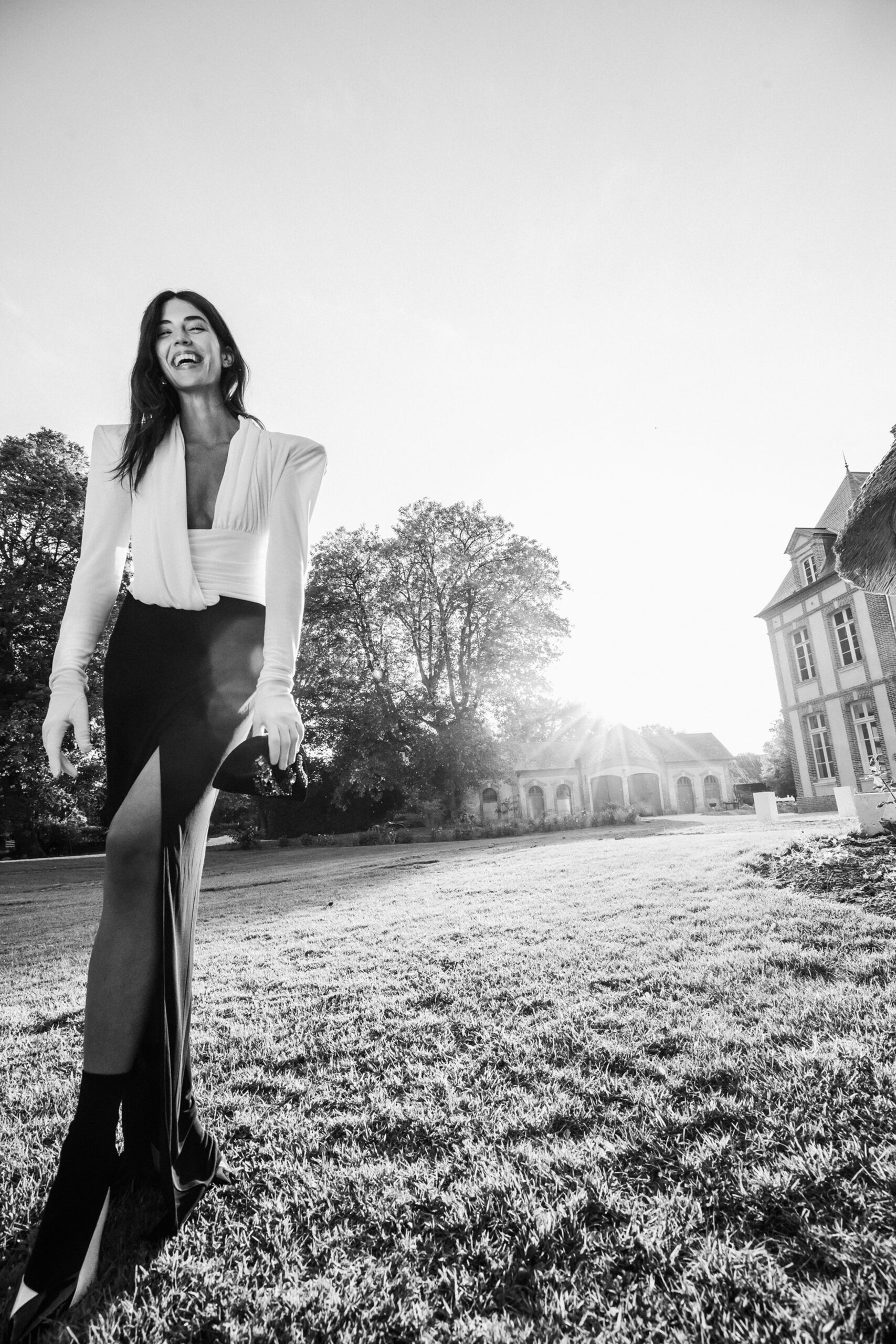 black and white asymmetric dress