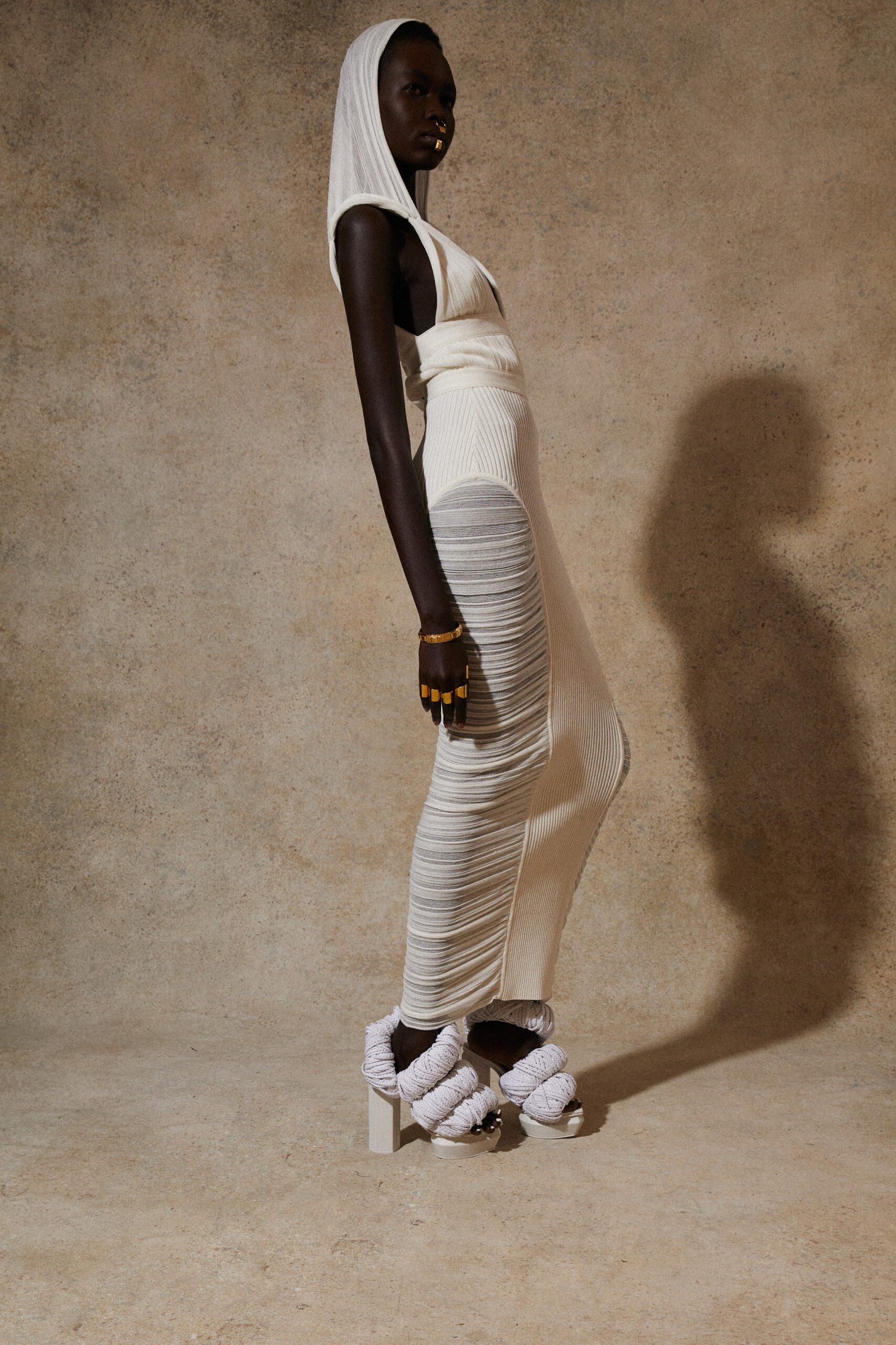 fitted white ruched dress