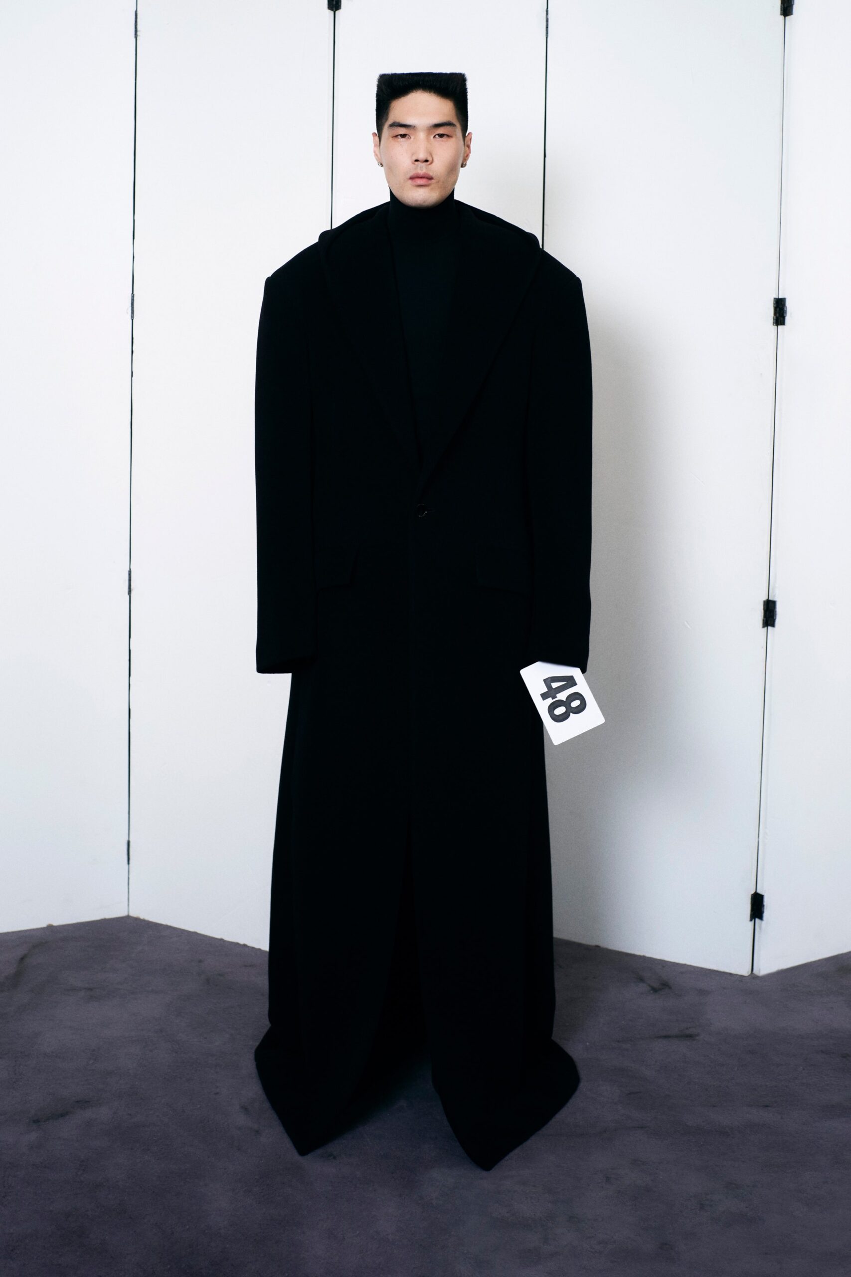 oversized black wool coat