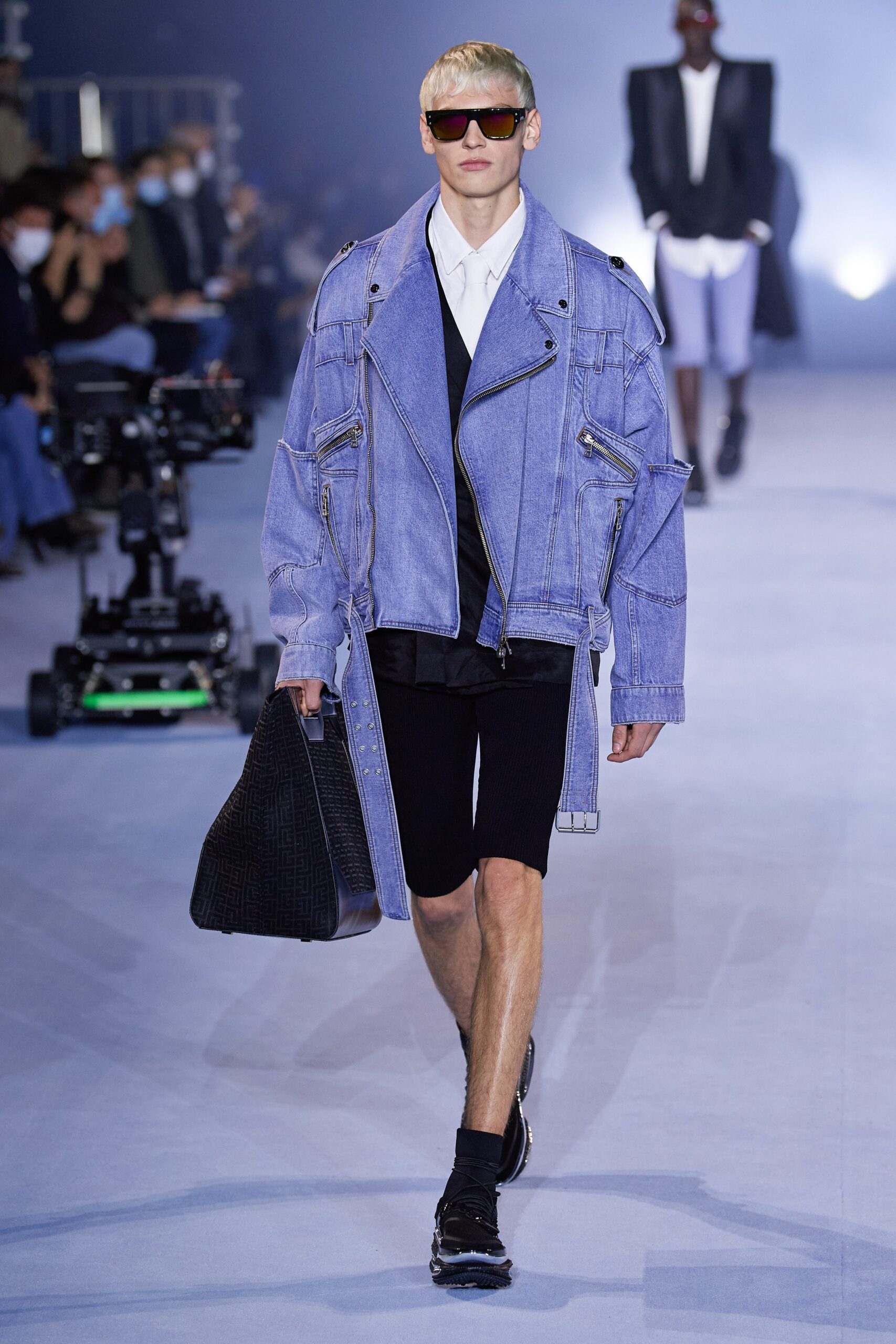 oversized blue denim jacket