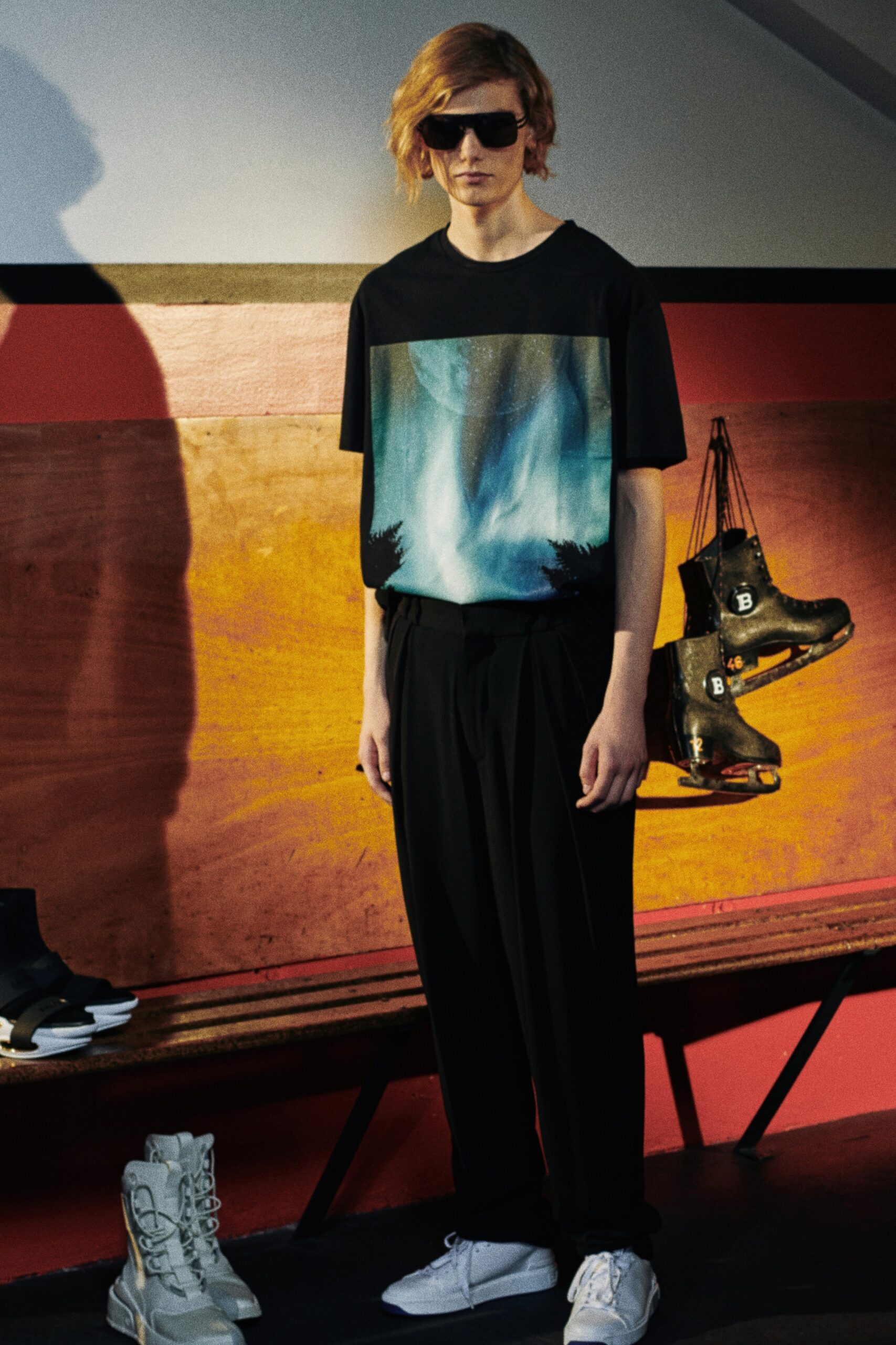 black relaxed t-shirt and pants