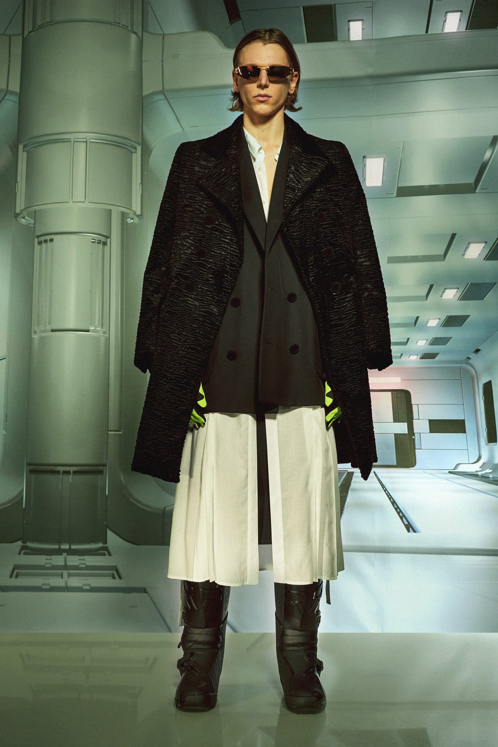 oversized black coat and blazer