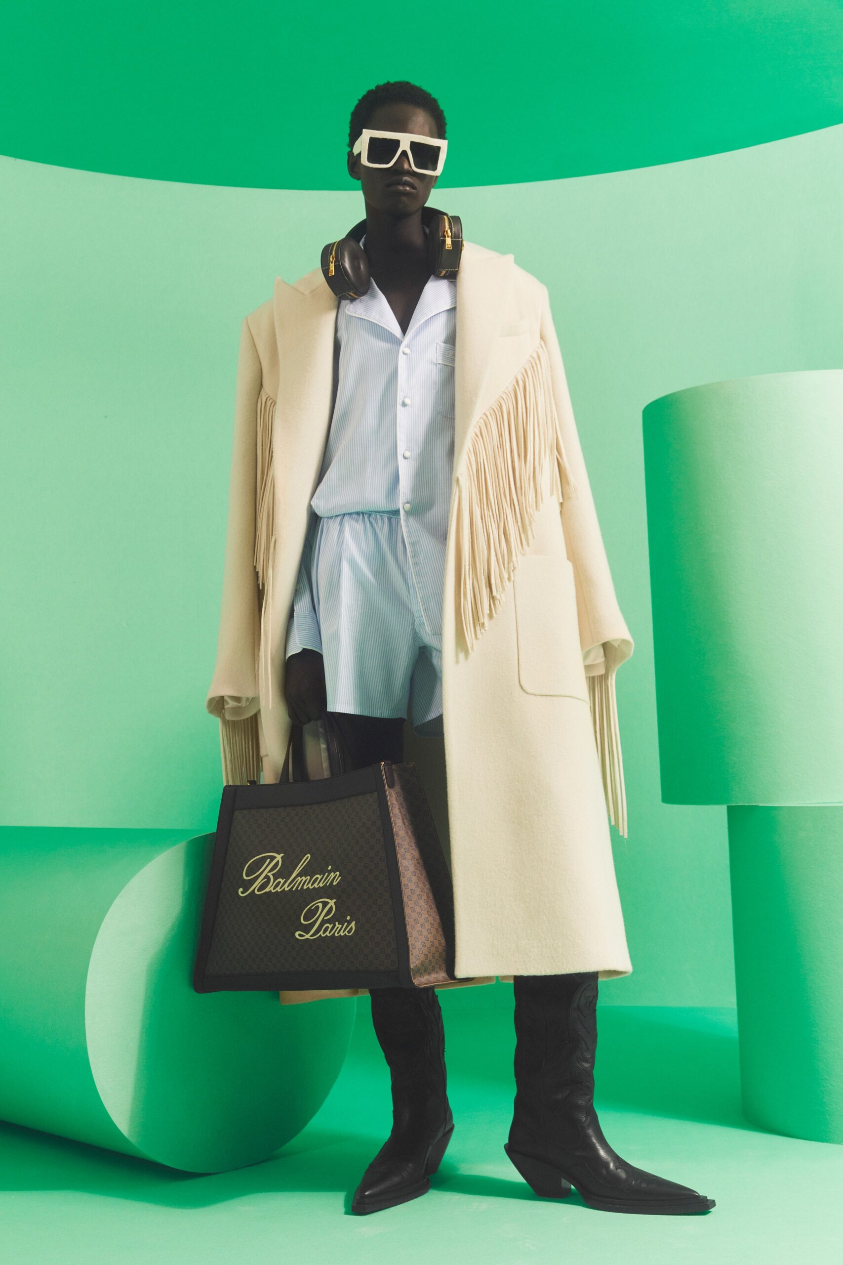 white wool coat with fringe