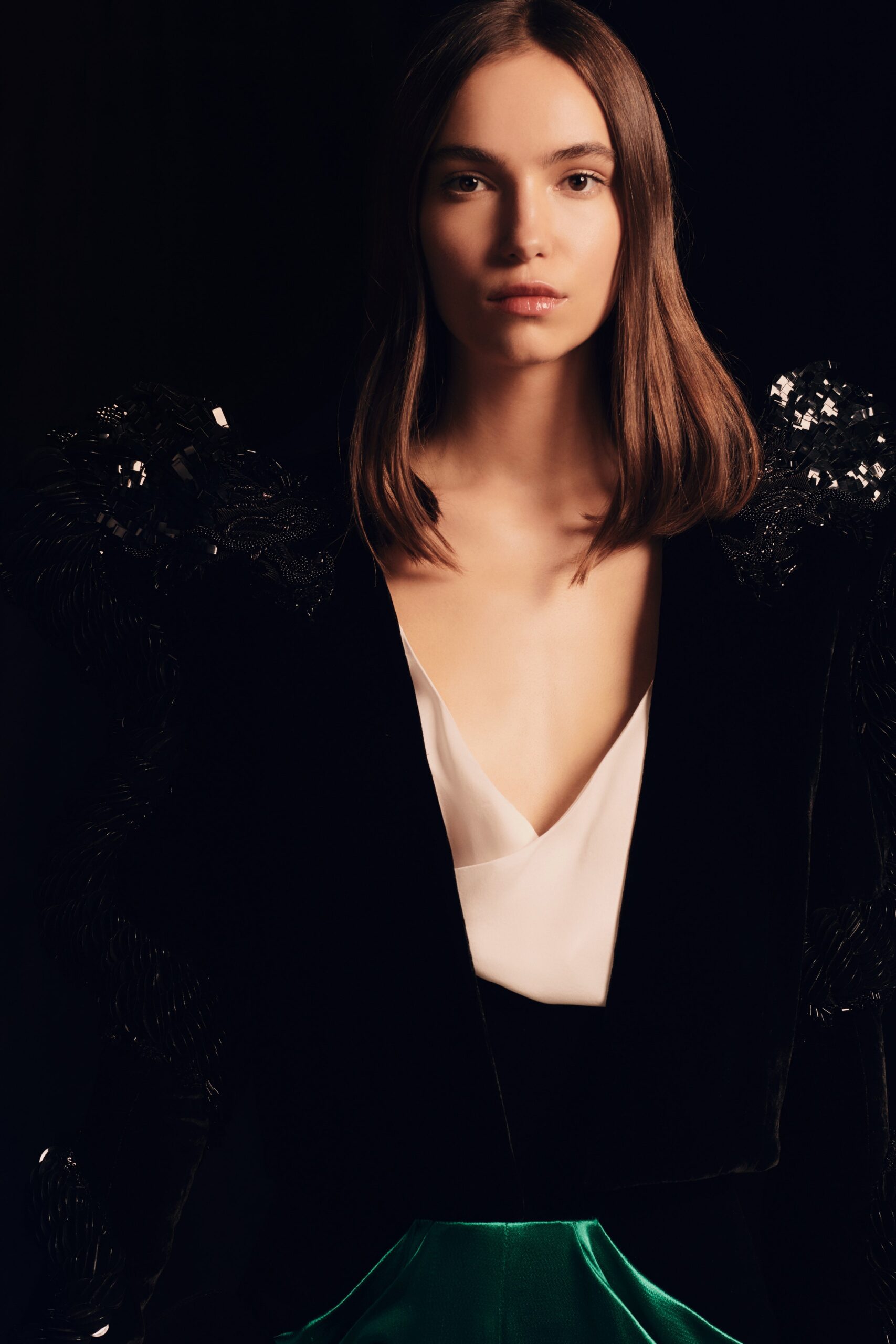 black velvet embellished blazer