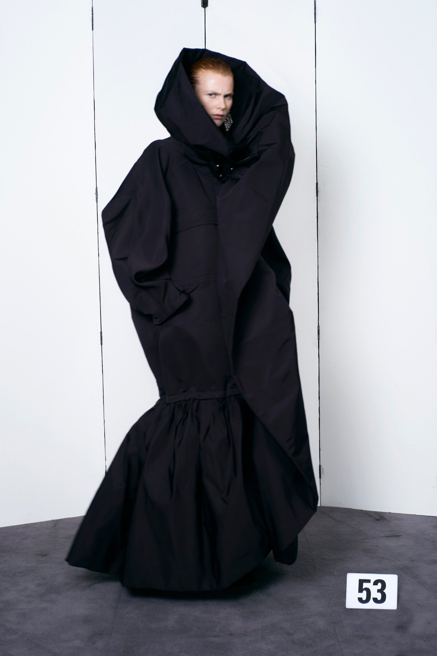 black oversized hooded dress