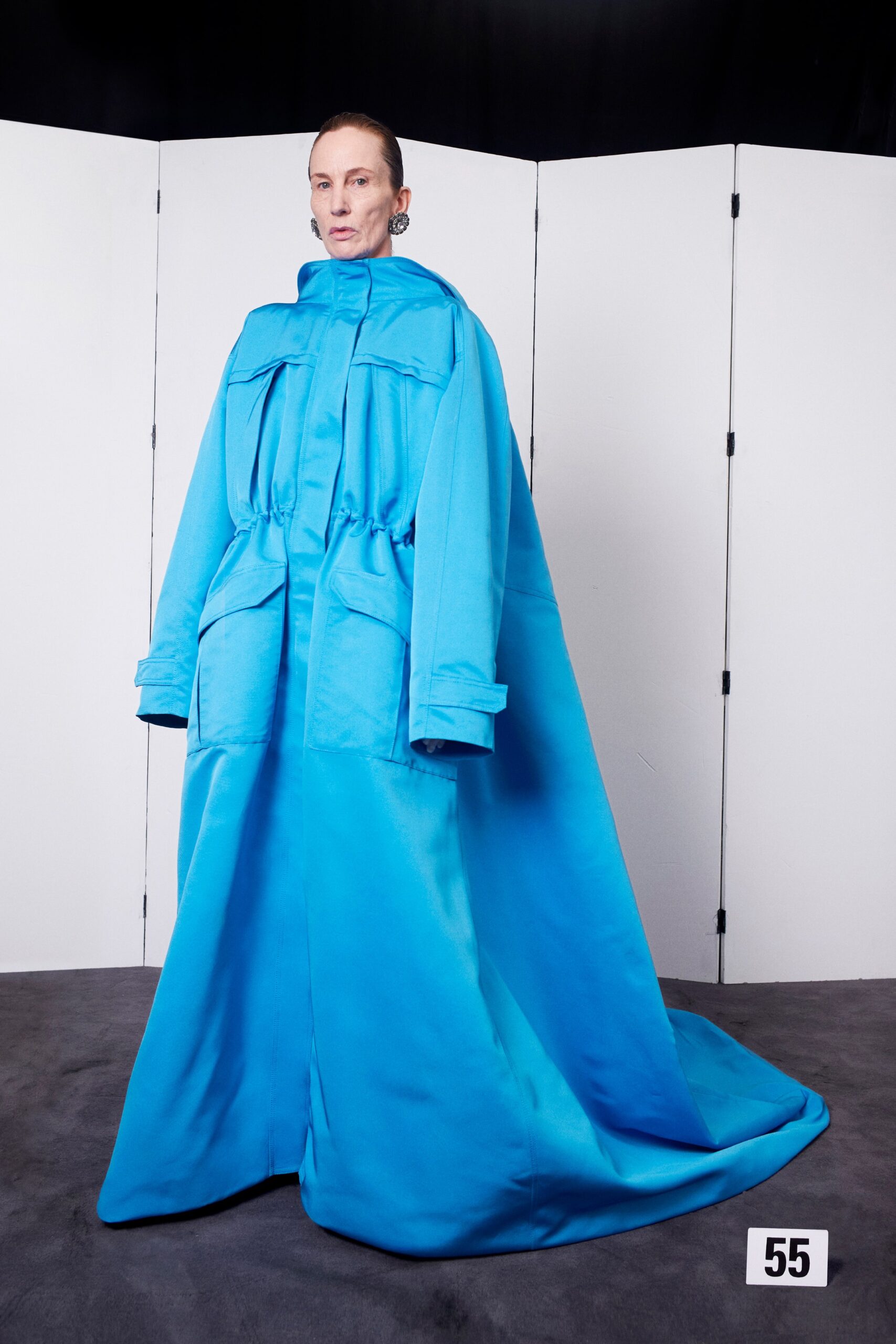 oversized blue cotton cape