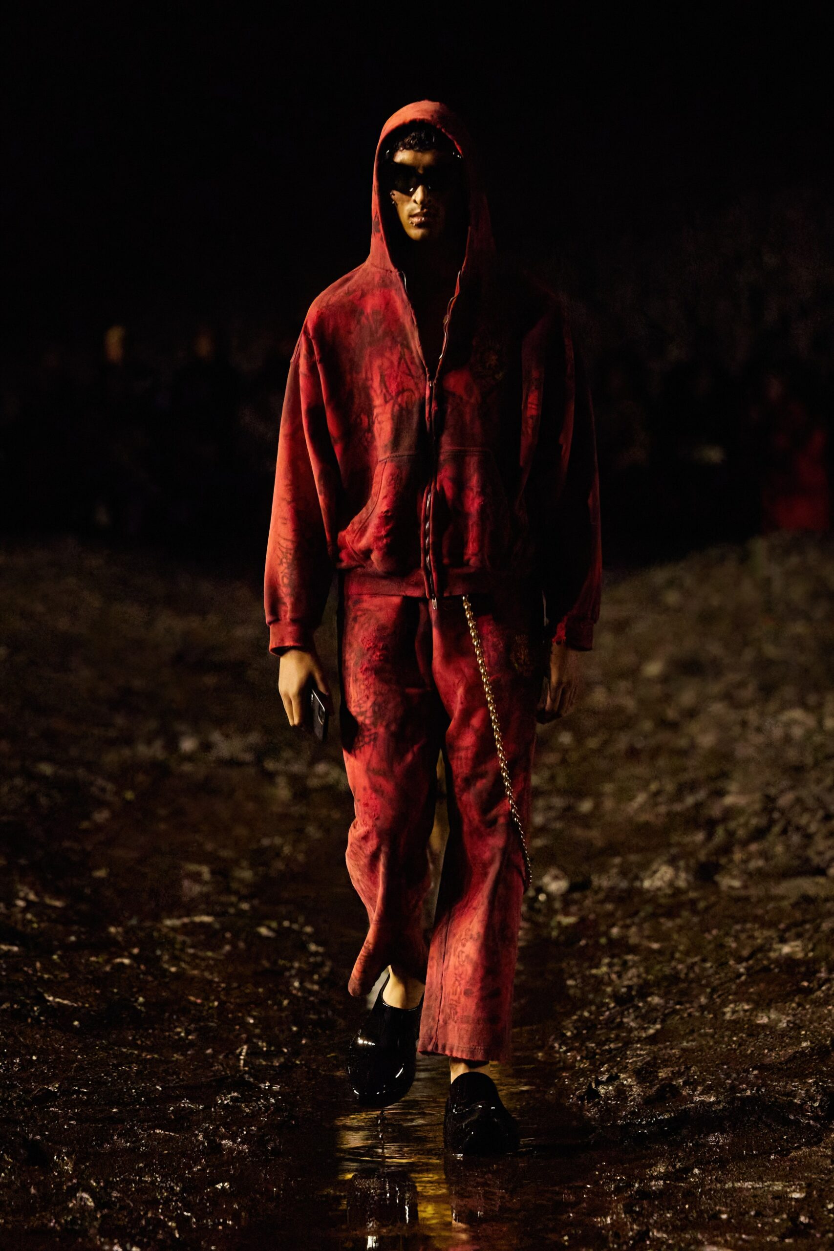 red relaxed hoodie and pants