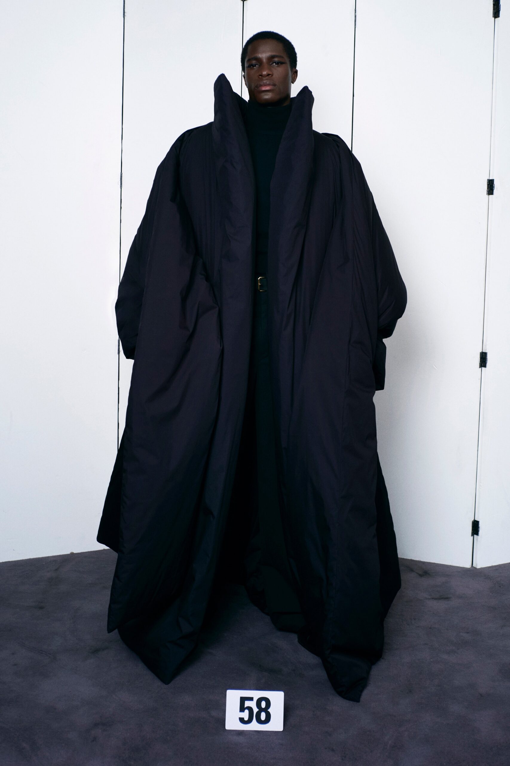 oversized black wool coat