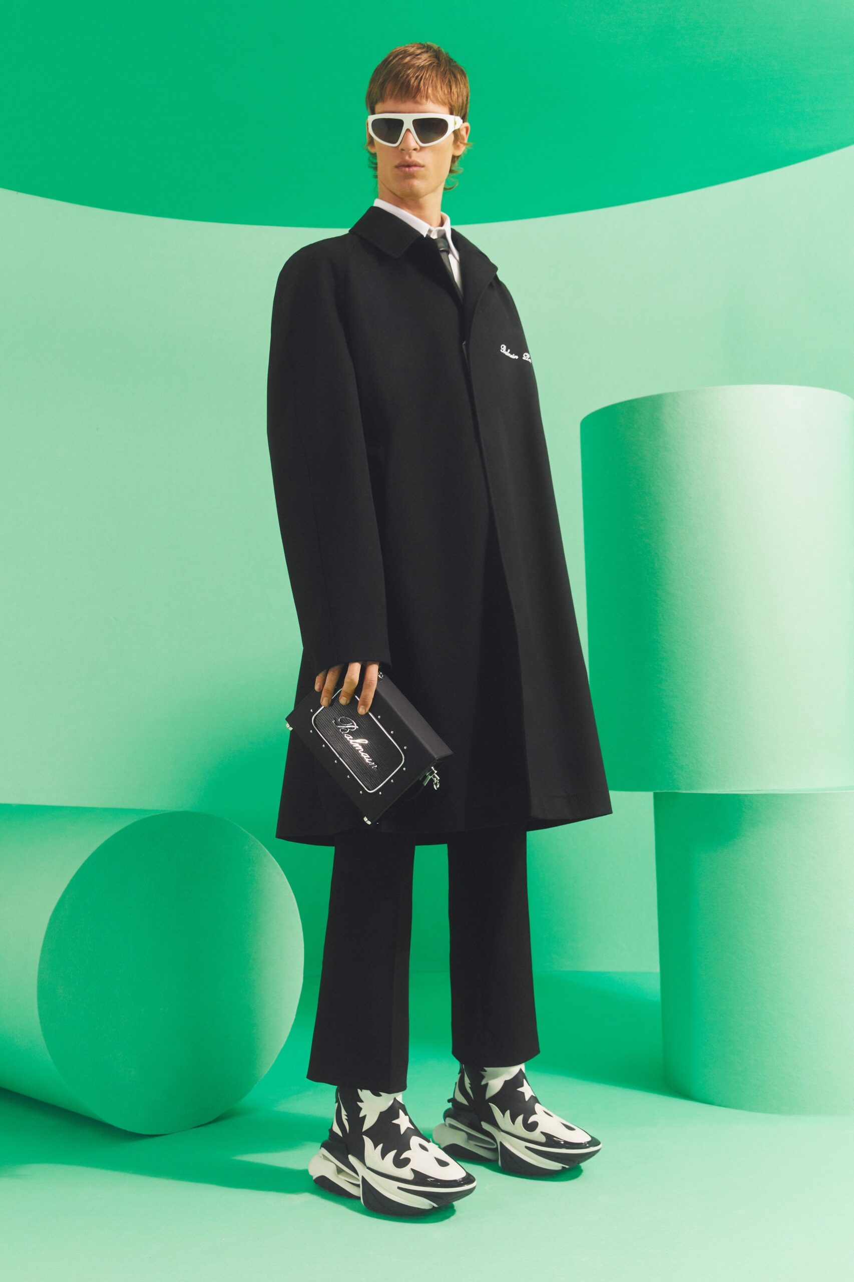 oversized black wool coat