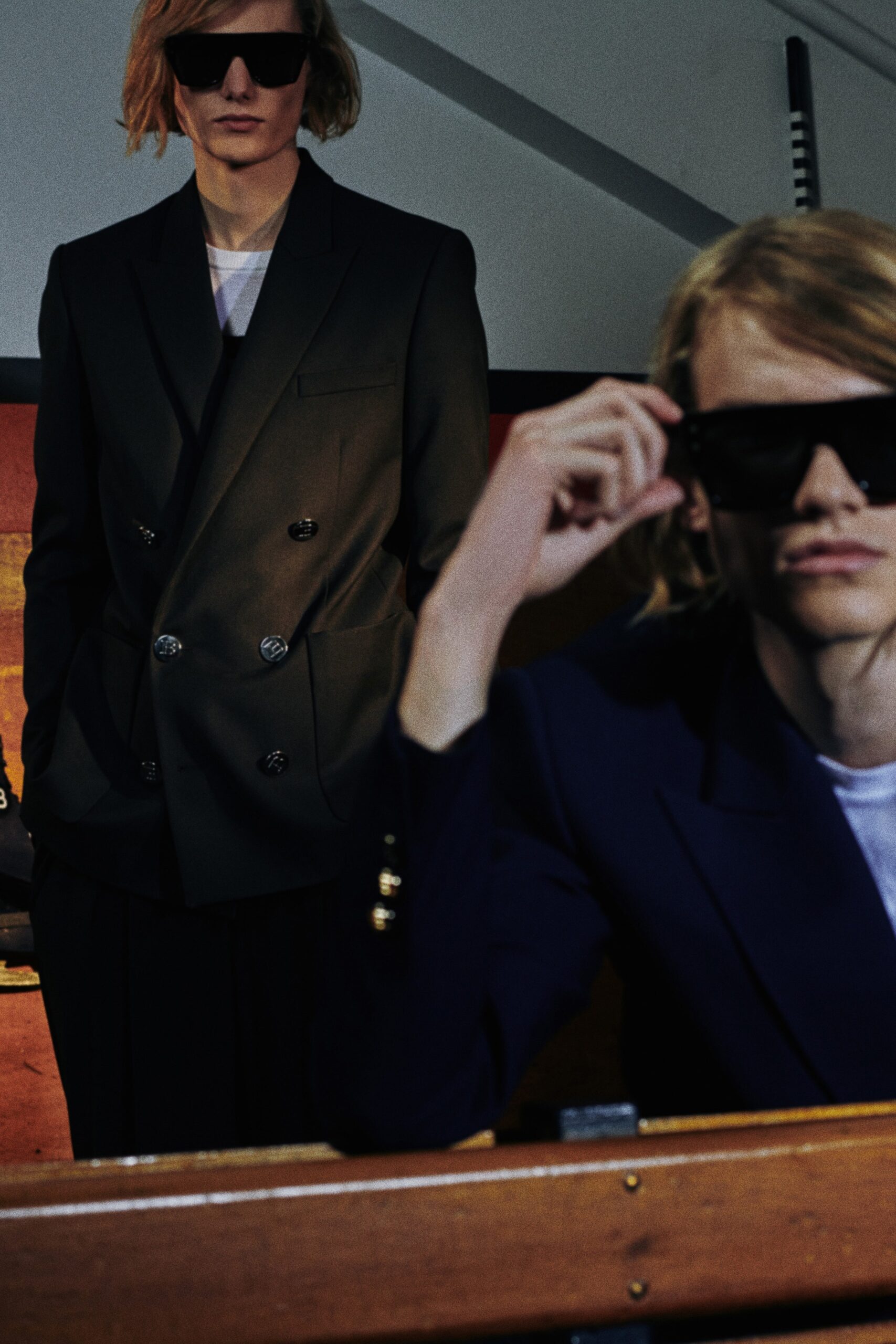 black and navy tailored blazers