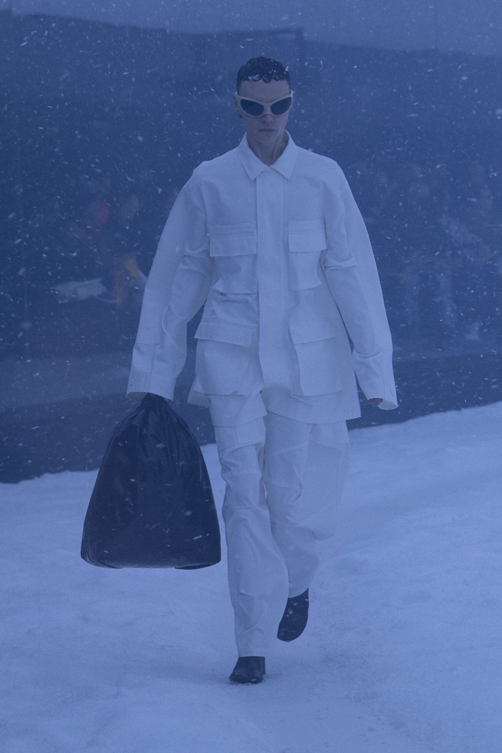 white relaxed jacket and pants