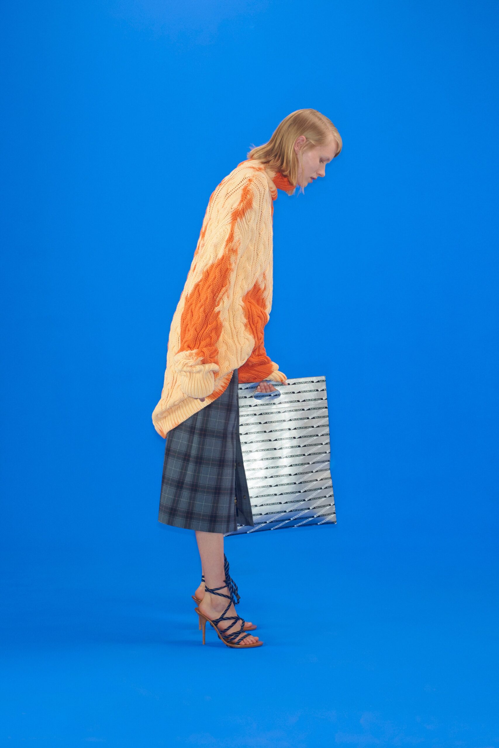 gray metallic structured bag