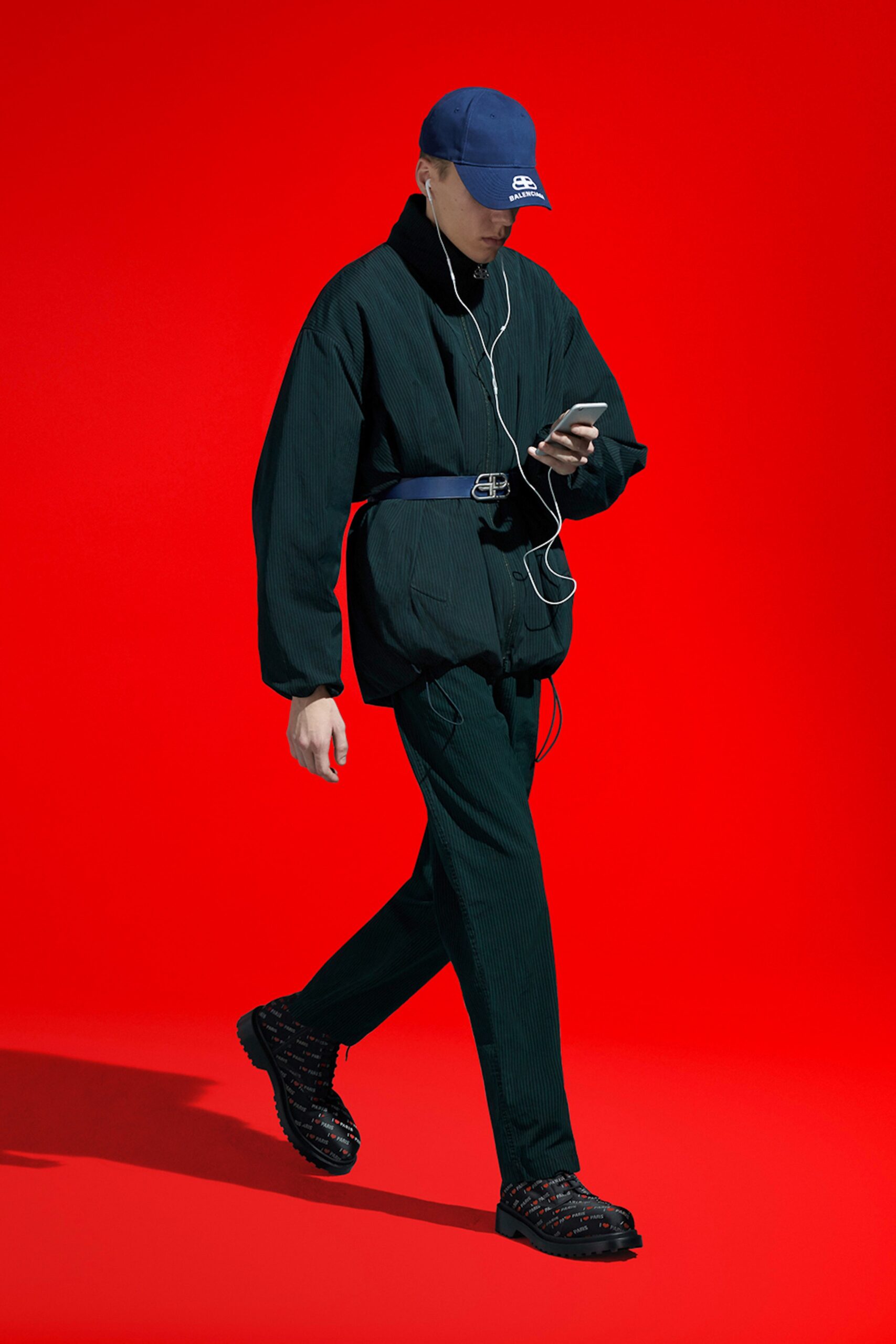 oversized black jacket with relaxed pants