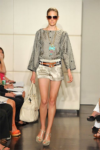 gray silk long-sleeve collared relaxed pleated top