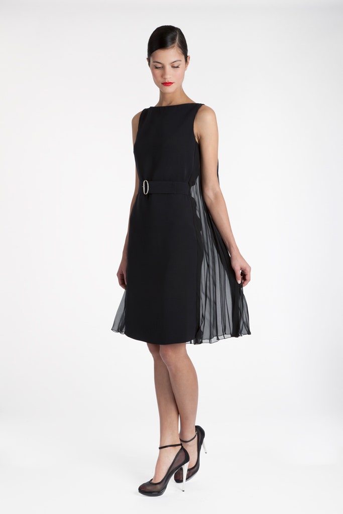 black silk sleeveless dress