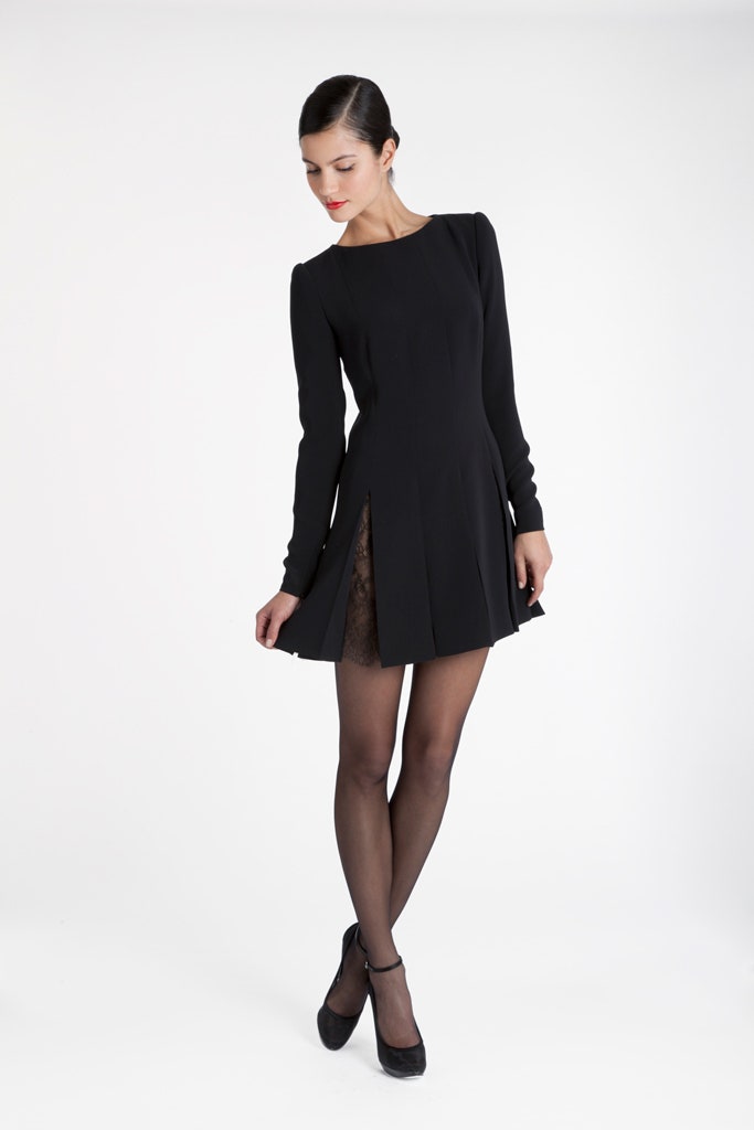 black fitted mini dress