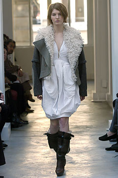 gray wool coat white dress