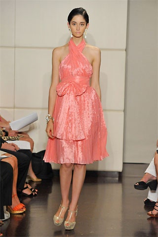 pink silk halter dress