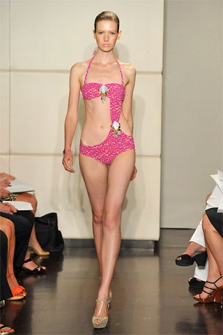 pink ruffled bikini