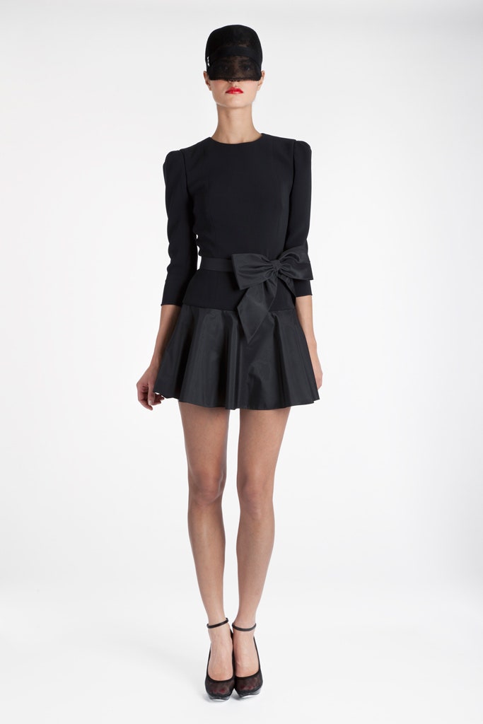 black silk fitted mini dress