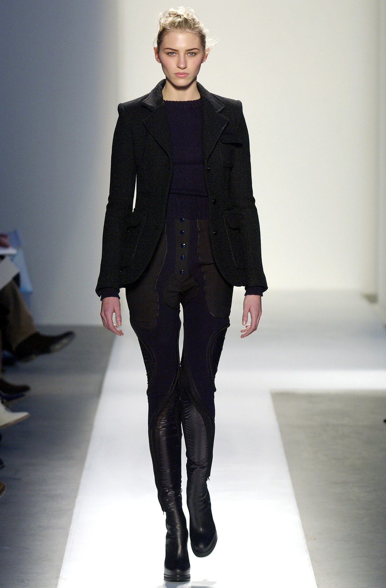 black leather boots