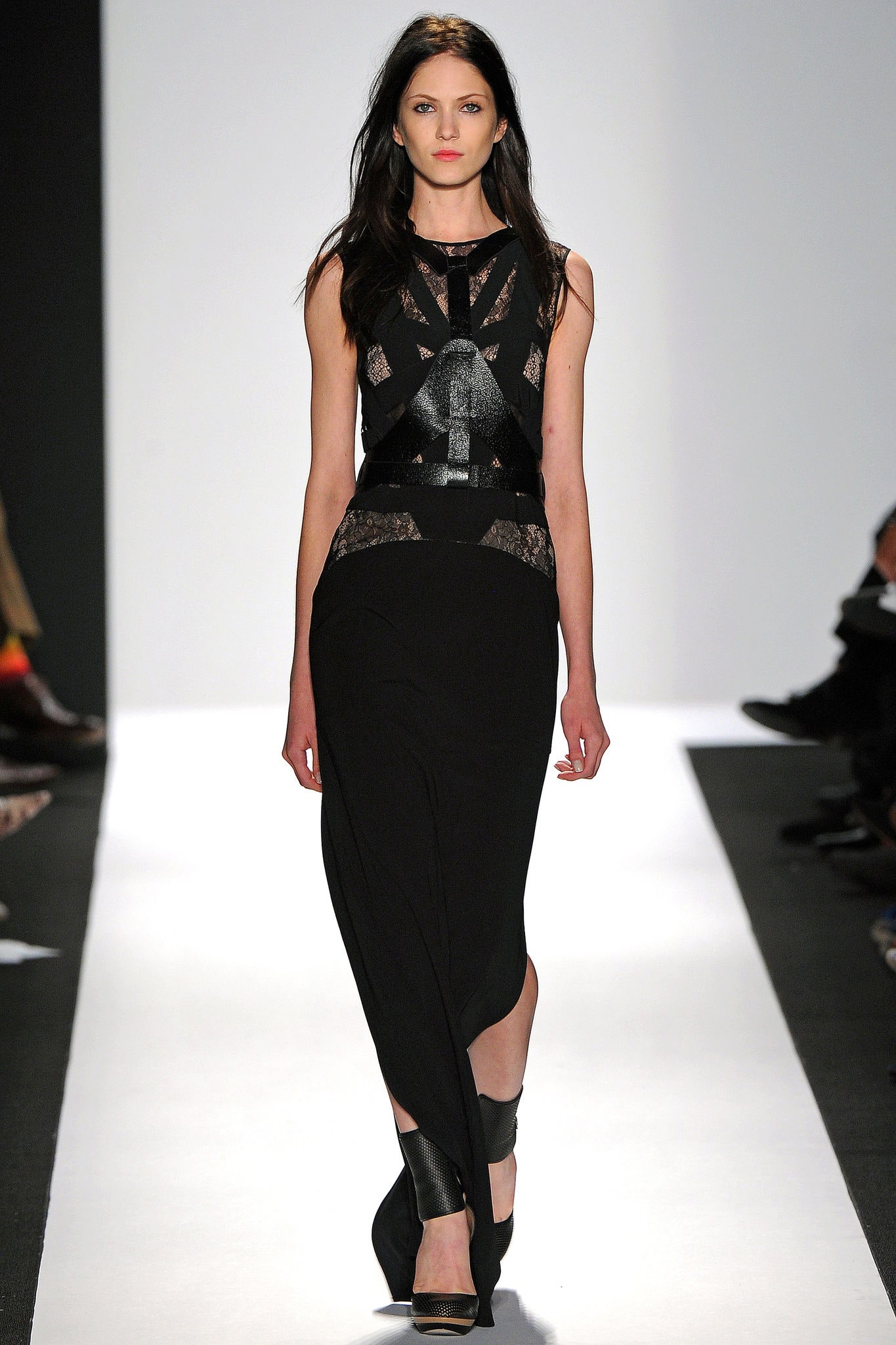 black silk sleeveless dress