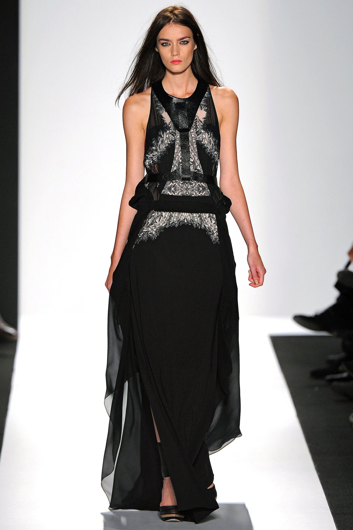 black silk lace dress