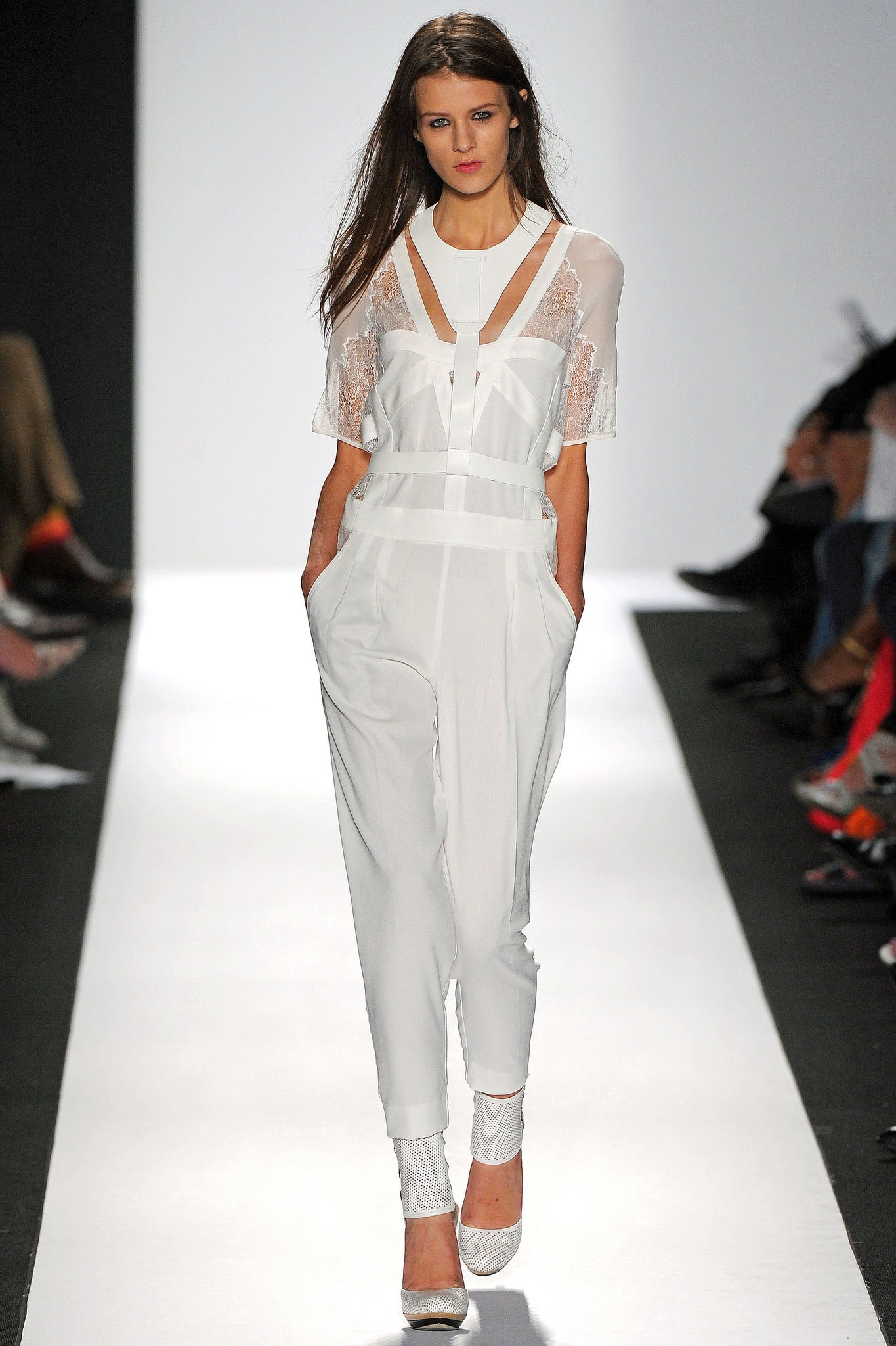 white fitted jumpsuit