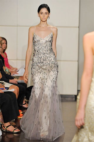 white silk tulle embellished gown