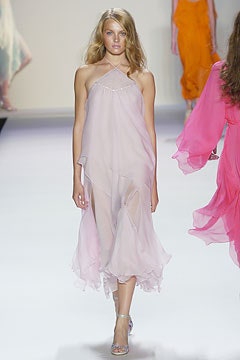 pink chiffon sleeveless dress