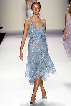 blue silk sleeveless dress