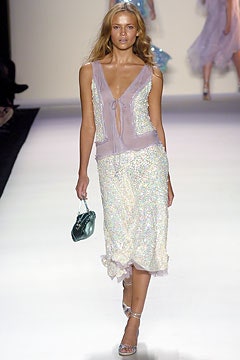 purple white sequined midi dress