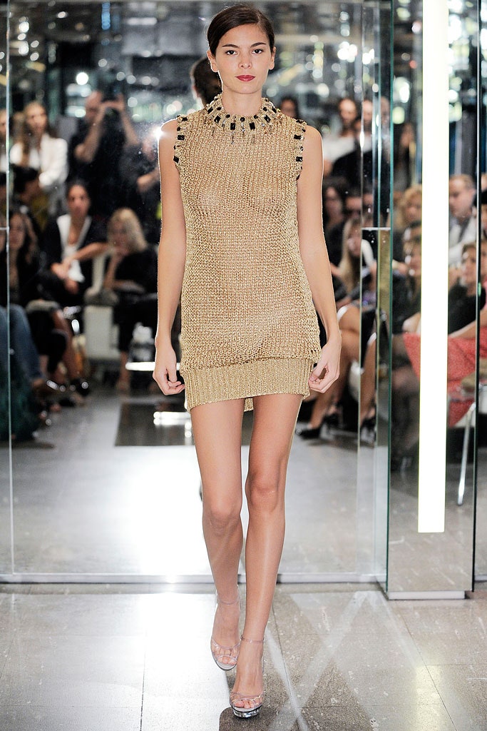 gold fitted sleeveless dress