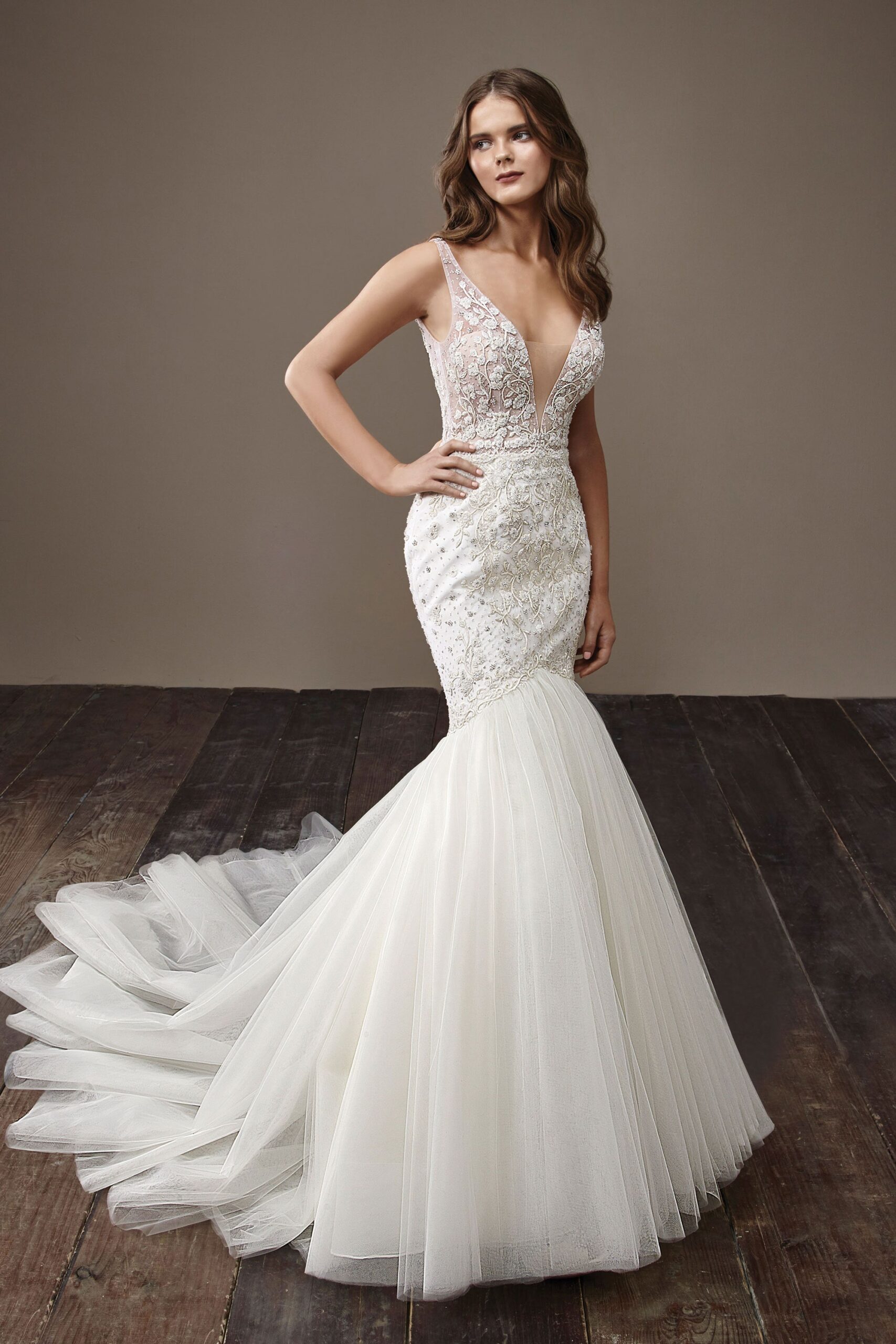 white fitted sleeveless gown