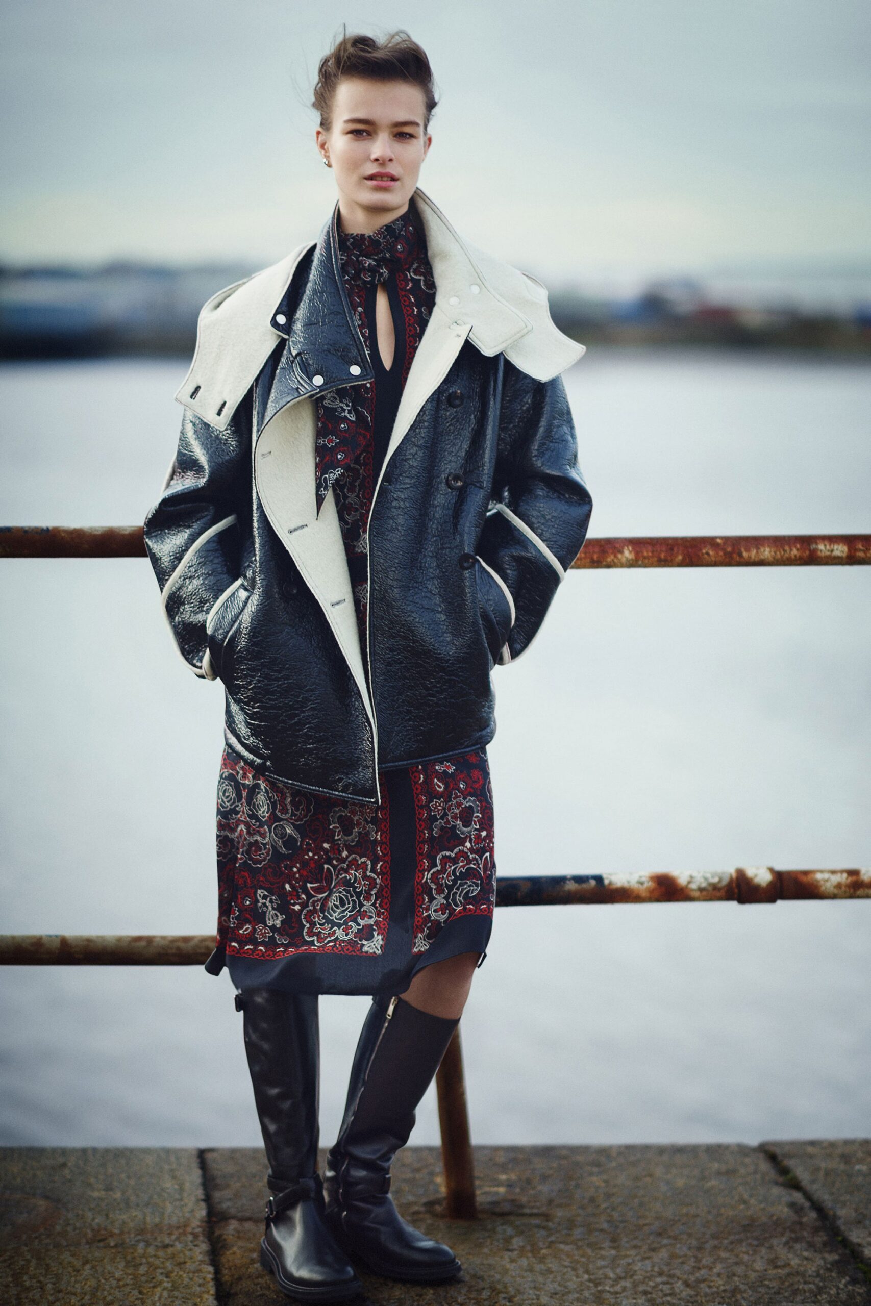 oversized shearling leather coat