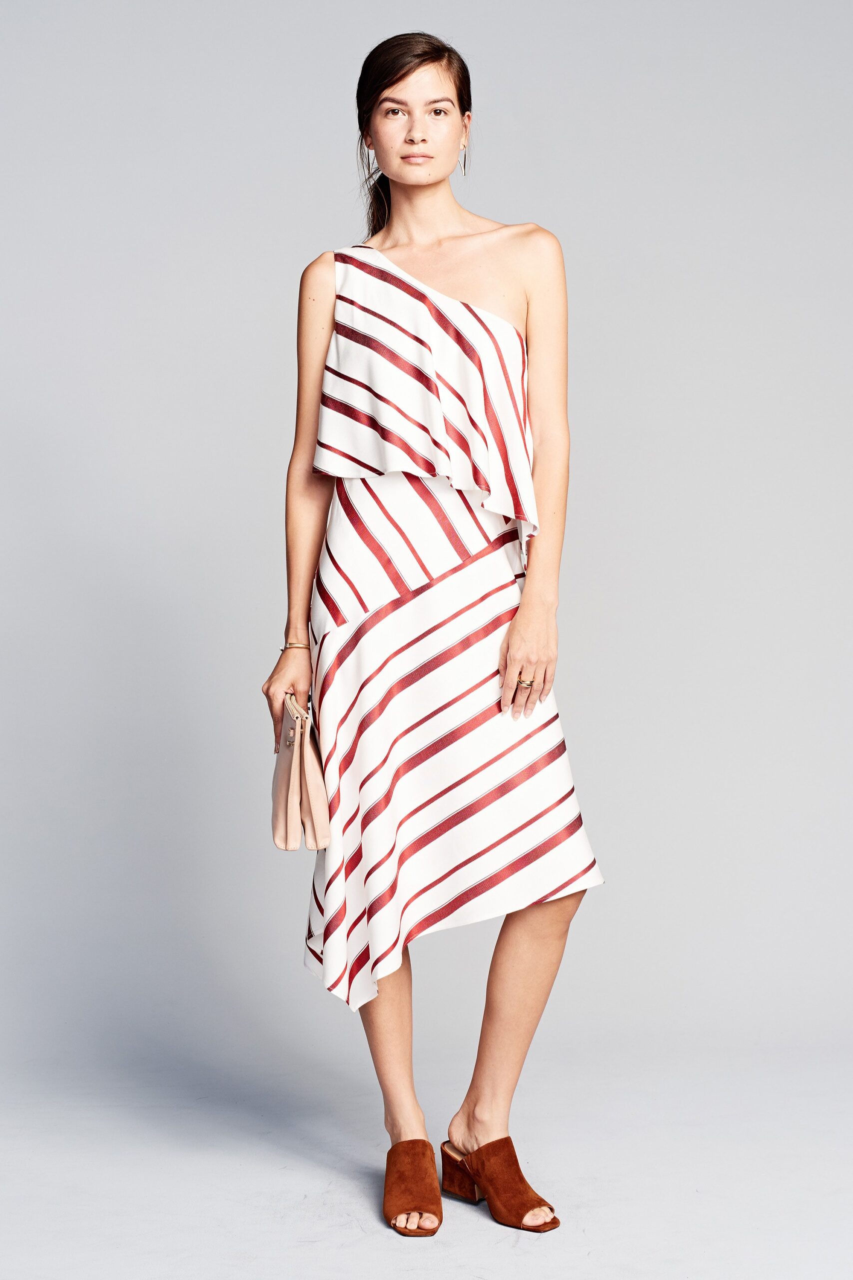 white and red striped dress
