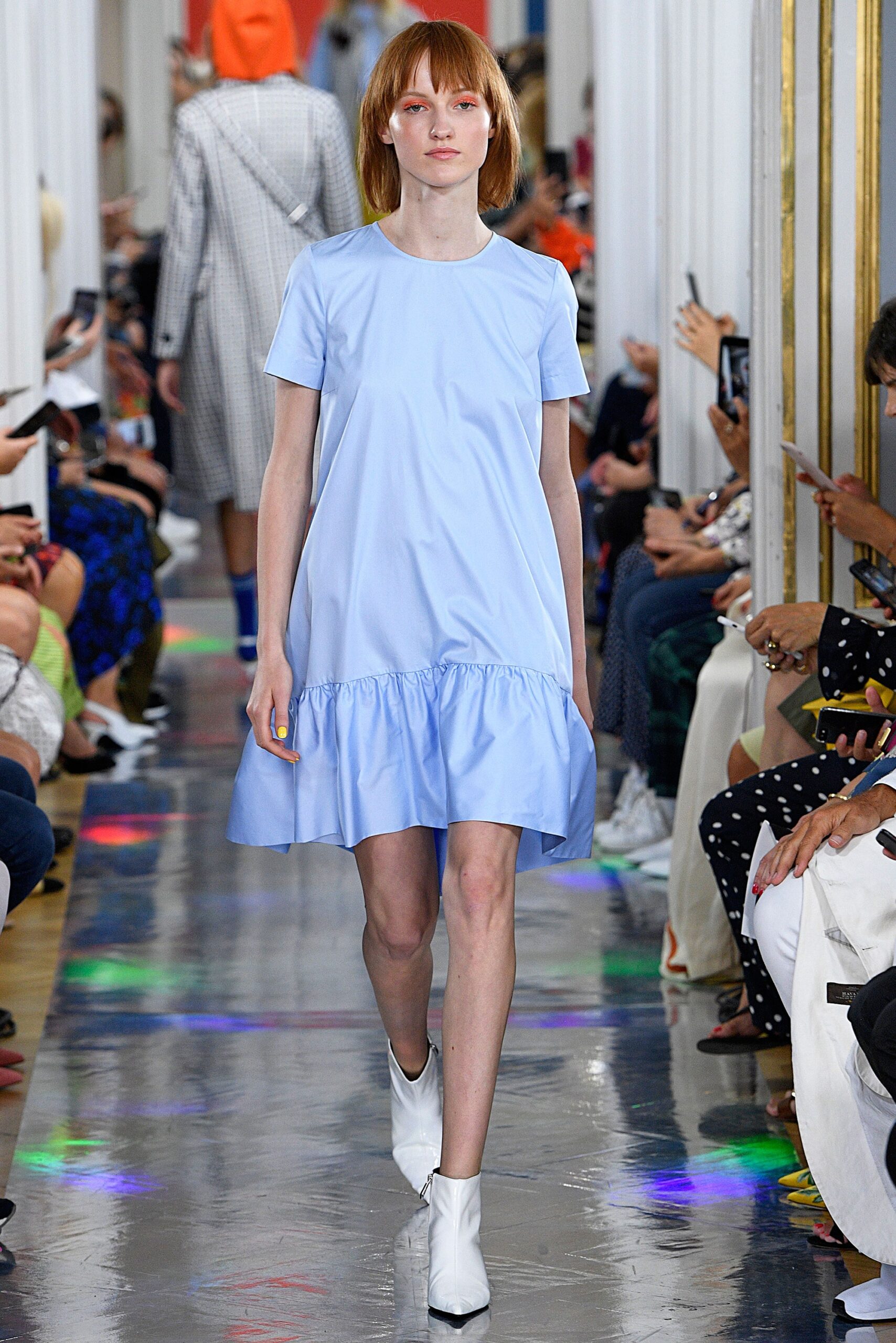 blue tiered short dress