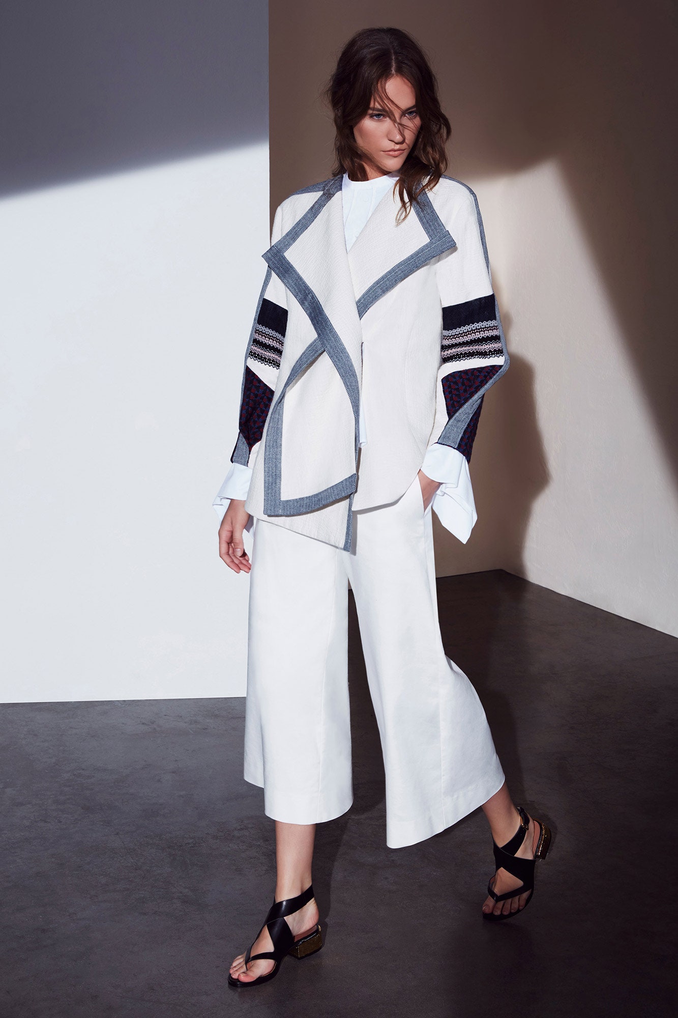 relaxed white jacket and pants