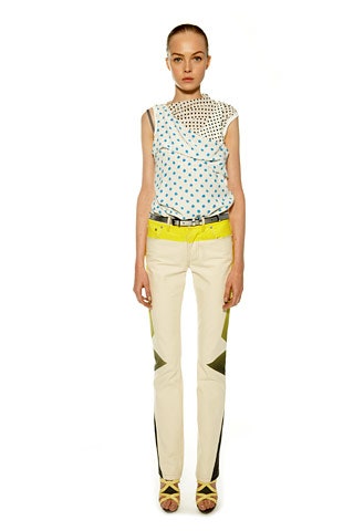 blue cotton sleeveless high-neck fitted polka-dot layered top
