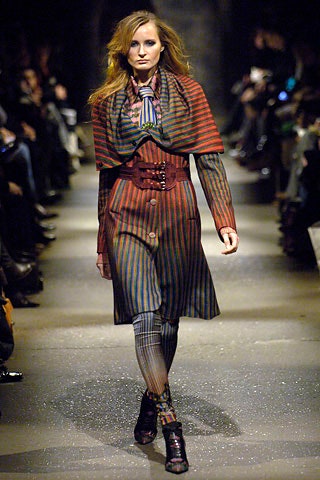 red wool long-sleeve collared fitted striped belted coat