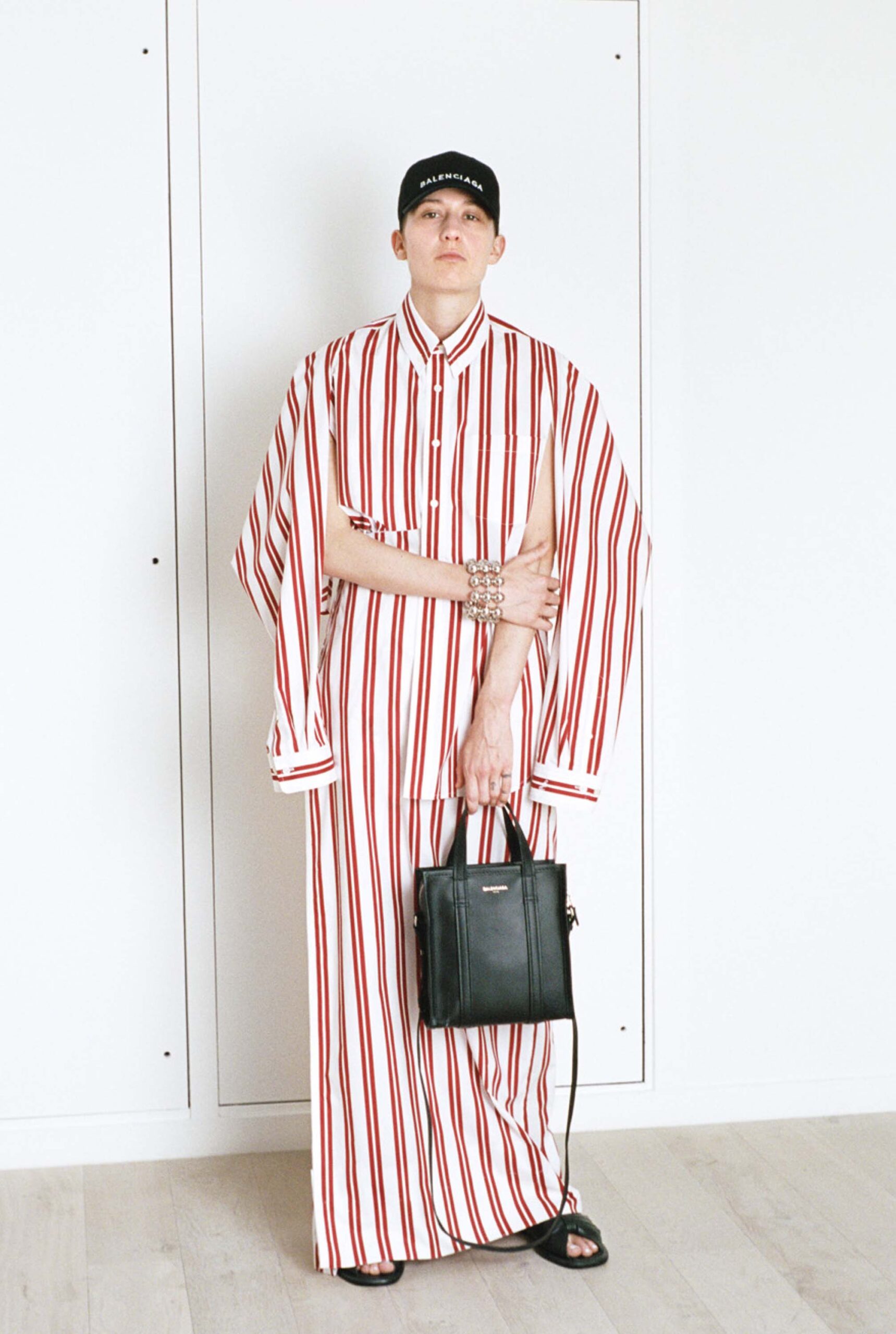 red and white striped maxi dress