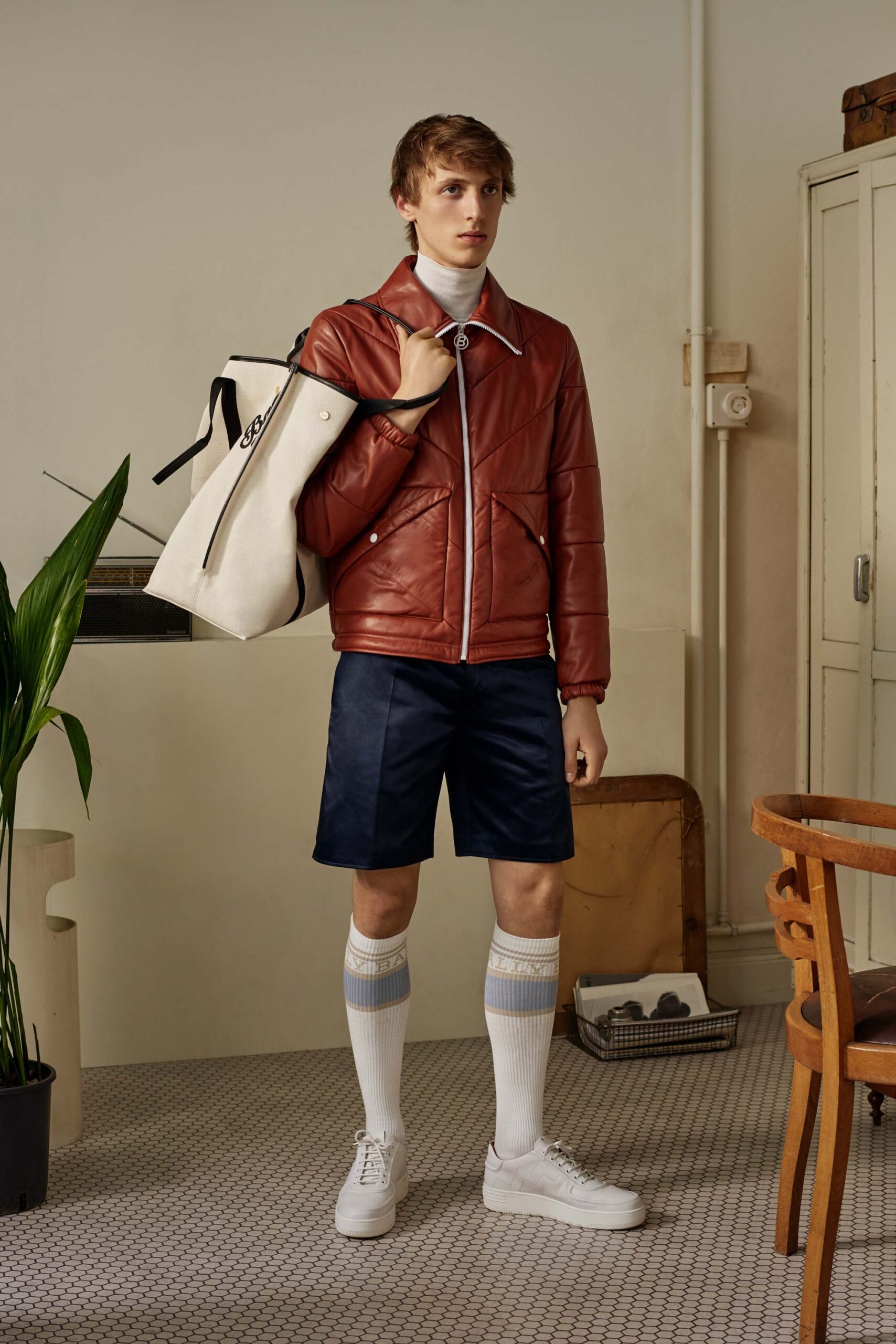 red leather fitted jacket