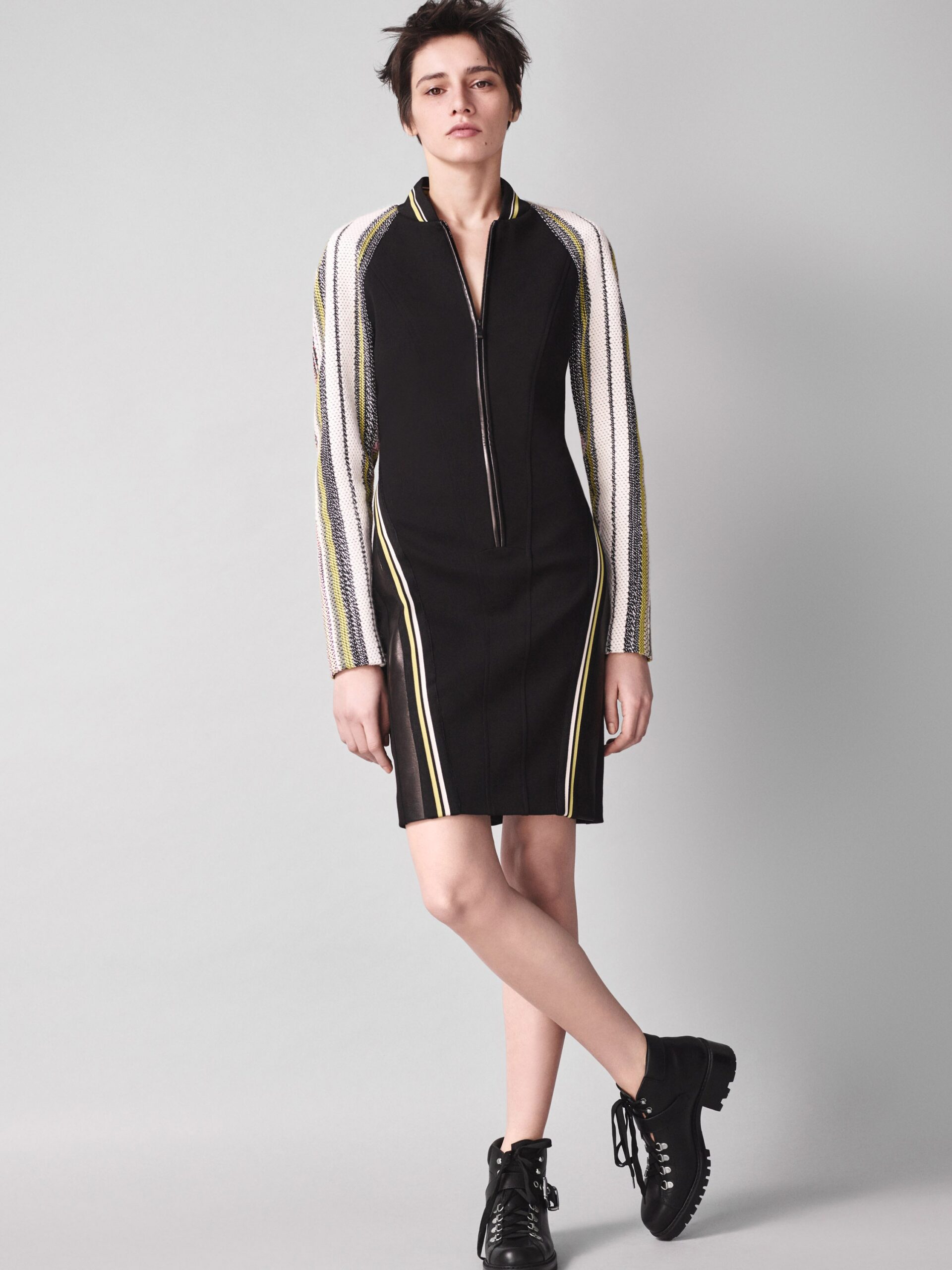 black fitted mini dress