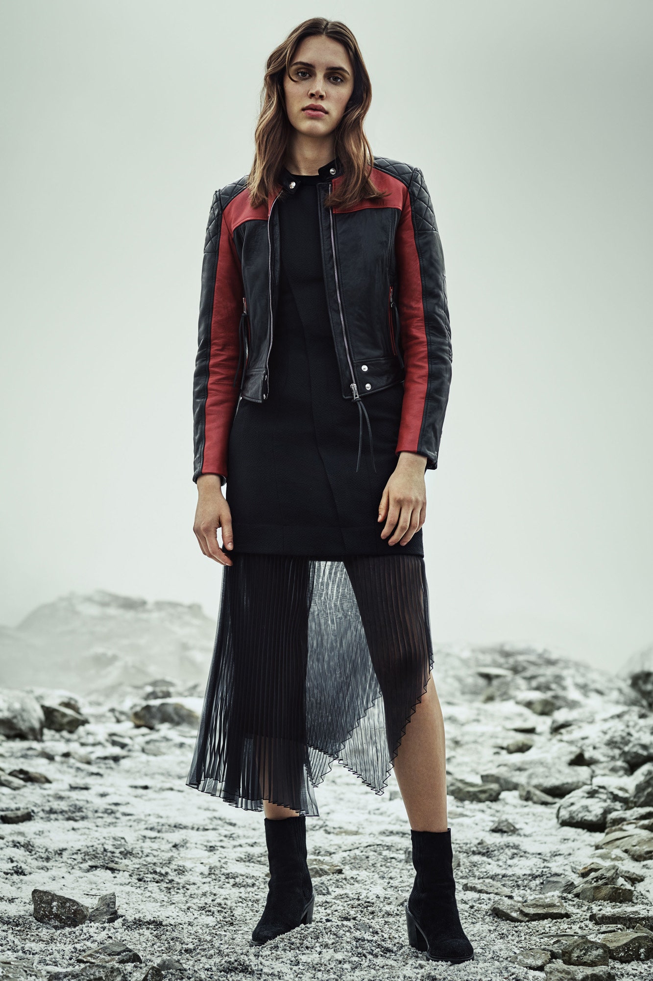 black and red leather jacket