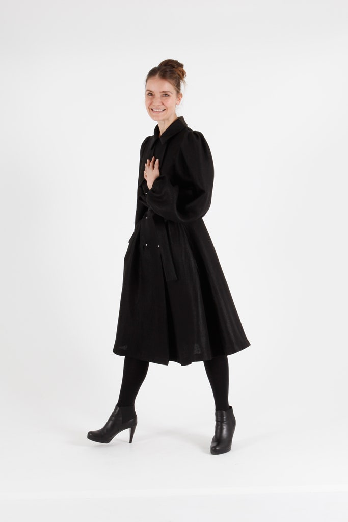 black midi dress with boots